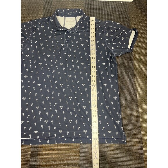 BONOBOS GOLF Slim Fit Polo Shirt Mens Medium Navy‎ Palm Tree Golf Short Sleeve - Picture 6 of 8